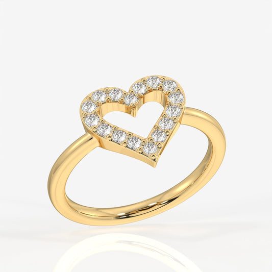 Celestial Heart Moissanite Diamond Sterling Silver Ring