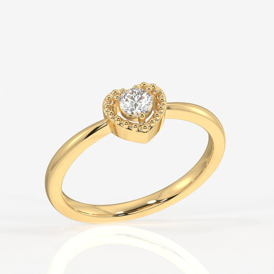 Heart Glow Moissanite Diamond 14k Gold Ring