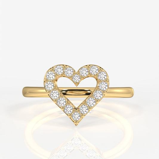 Celestial Heart Moissanite Diamond 18k Gold Ring