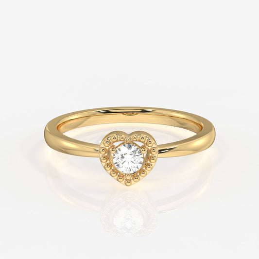Heart Glow Moissanite Diamond 14k Gold Ring